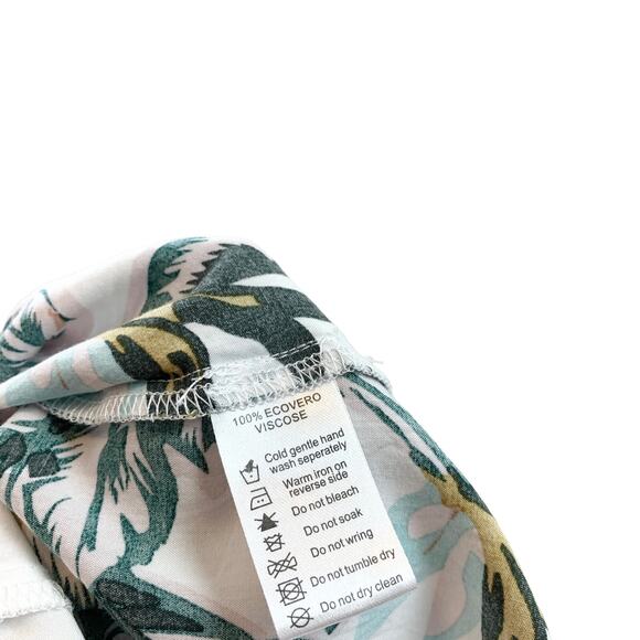 Le Salty Label Eden Floral V-Neck Plunge Wide Leg Backless Jumpsuit White XS - Picture 9 of 9
